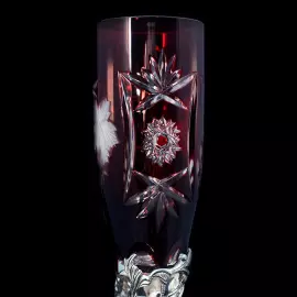 Хрустальные бокалы для вина "Адам и Ева" бордовые, на 2 персоны